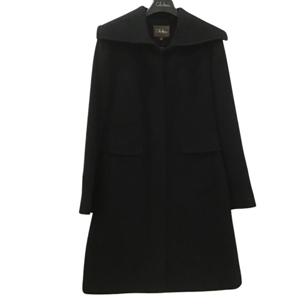 COLE HAAN Wool Cashmere Coat, Black, Size 10